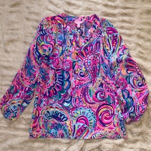 Lilly Pulitzer Colorful Paisley Blouse